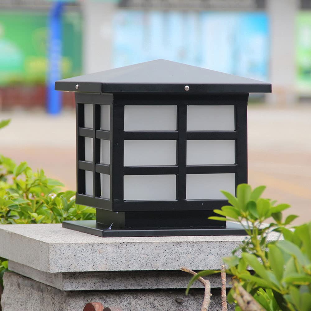 Vintage Outdoor LED Pillar Light - Square Fence & Column Lamp for Garden, Villa, Deck, Wharf & Gate Lighting | Weatherproof Landscape Lighting Fixture