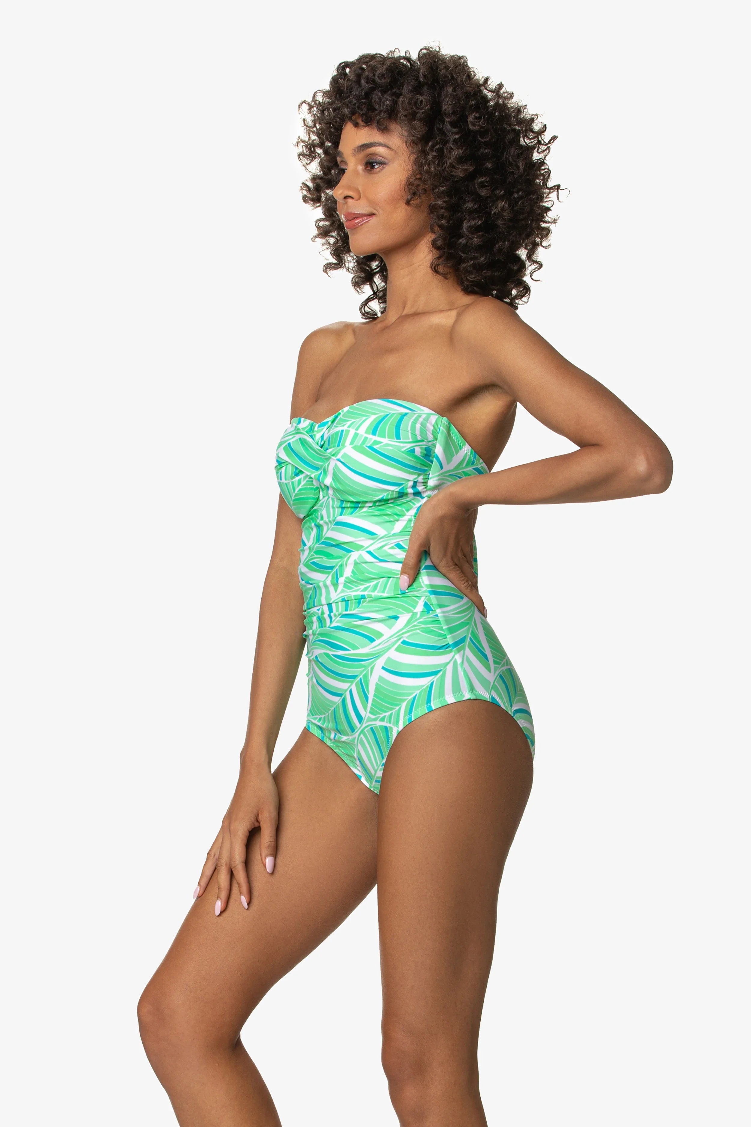 Hana Twist Bandeau One Piece Swimsuit - Sexy Monokini for Women, Summer Beach Vacation, Pool Party, and Tropical Getaway