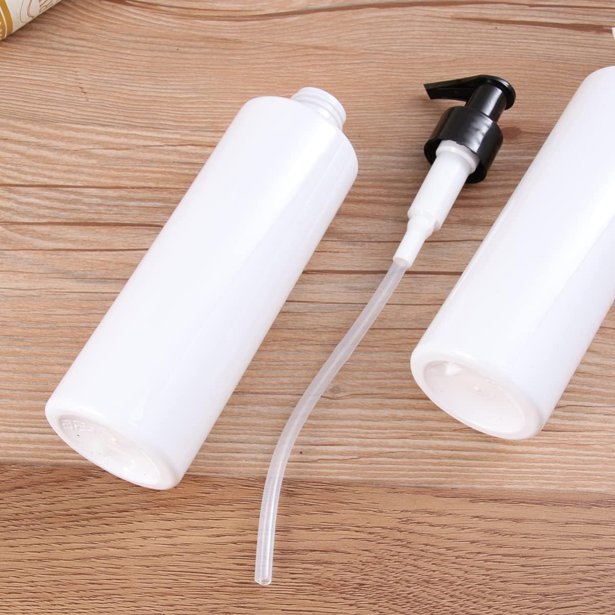 Refillable Empty Pump Bottles 200ml (8 Pack) - Portable Cosmetic Dispenser for Makeup, Skincare Lotion, Shampoo & Perfume | White Bottle with Black Pump Lid | Travel-Friendly, Salon & Home Use