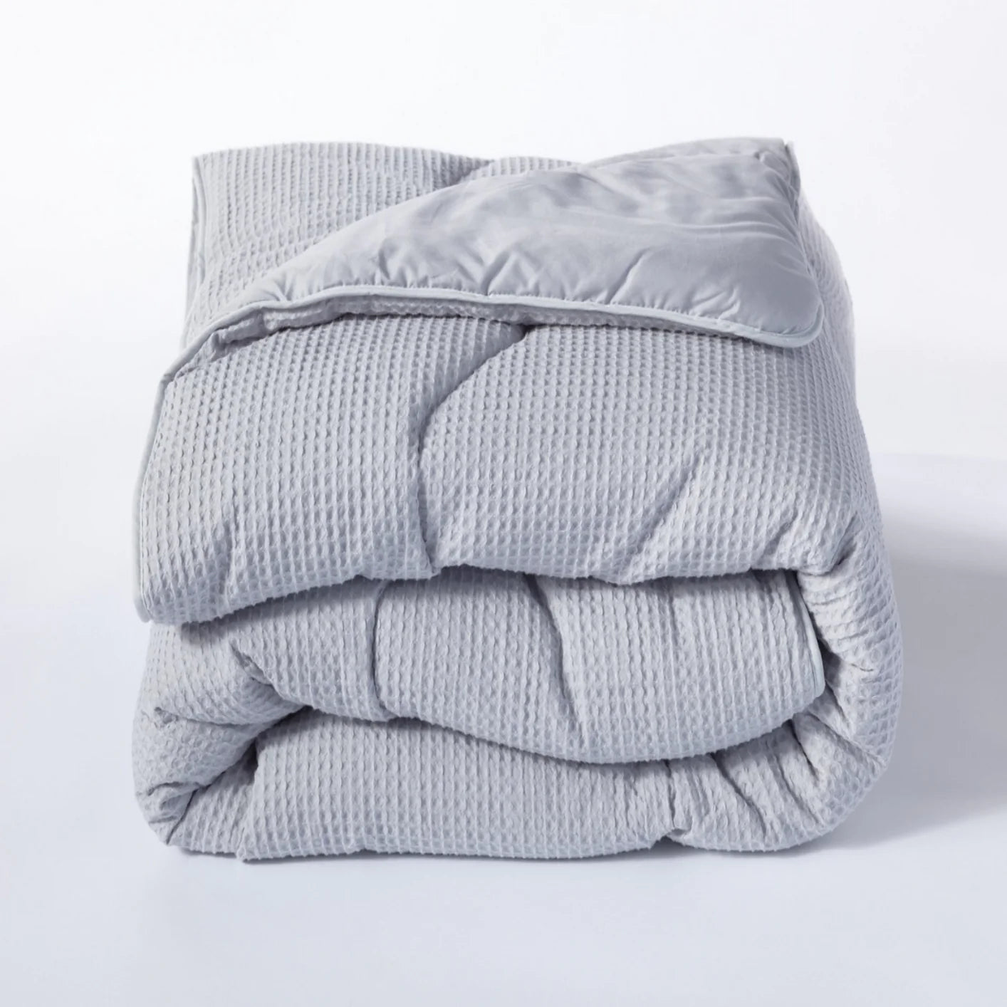 Night Owl Cotton Waffle Coverless Duvet - Grey King Size Bedding Set | Soft Breathable Comforter for All Seasons | Perfect for Cozy Bedrooms, Guest Rooms & Vacation Homes