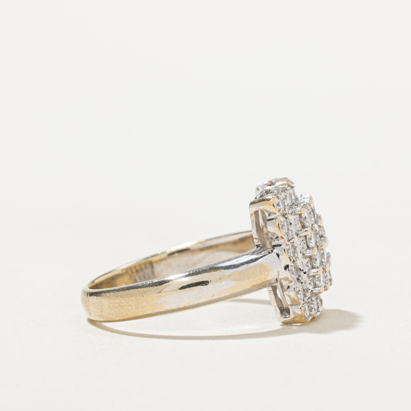 0.73ctw Diamond Square Cluster Ring - Size 6 | Elegant Wedding, Engagement & Anniversary Jewelry Gift for Women