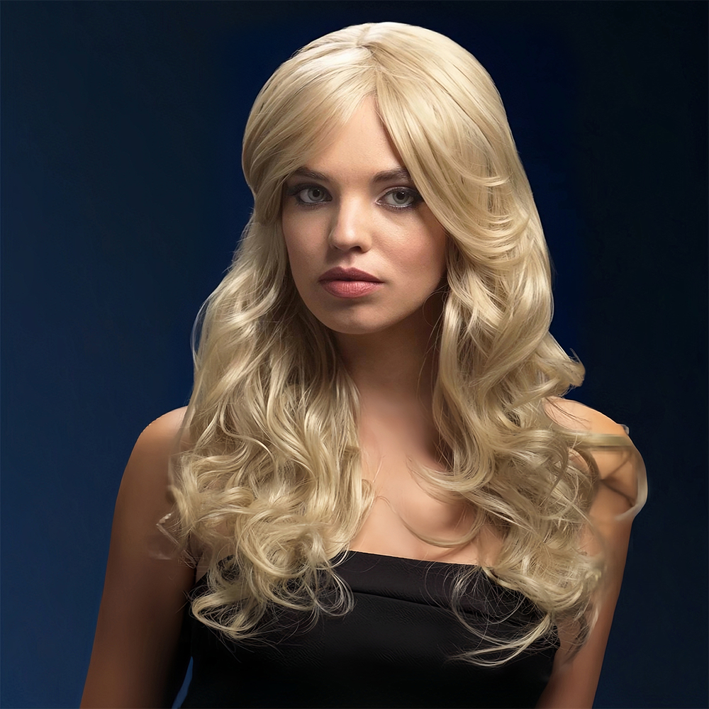 Abell'a Golden Girl 55cm Curly Synthetic Wig - Natural Looking Heat Resistant Hairpiece for Cosplay, Halloween & Daily Fashion