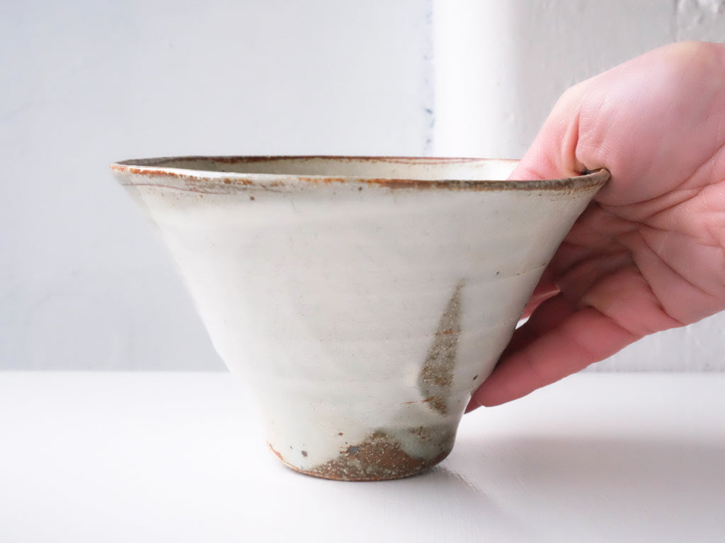 Handcrafted Kohiki Style Ceramic Bowl by Kenji Tayama - Japanese Pottery for Tea, Rice & Soup - Perfect for Home Dining & Zen Decor