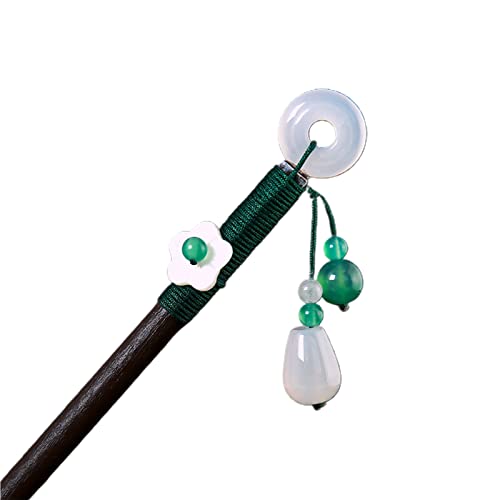 Vintage Wooden Chinese Hair Chopsticks for Girls - Floral Beaded Tassel Hair Sticks, Hair Ornaments & Accessories | Perfect for Weddings, Cosplay, and Traditional Chinese Hairstyles