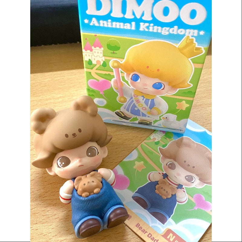 DIMOO Animal Kingdom Series Bear Dad Plush Toy - Cute Stuffed Animal for Kids, Collectible Gift for Fans | Perfect for Bedroom Decor, Birthday Presents & Anime Lovers