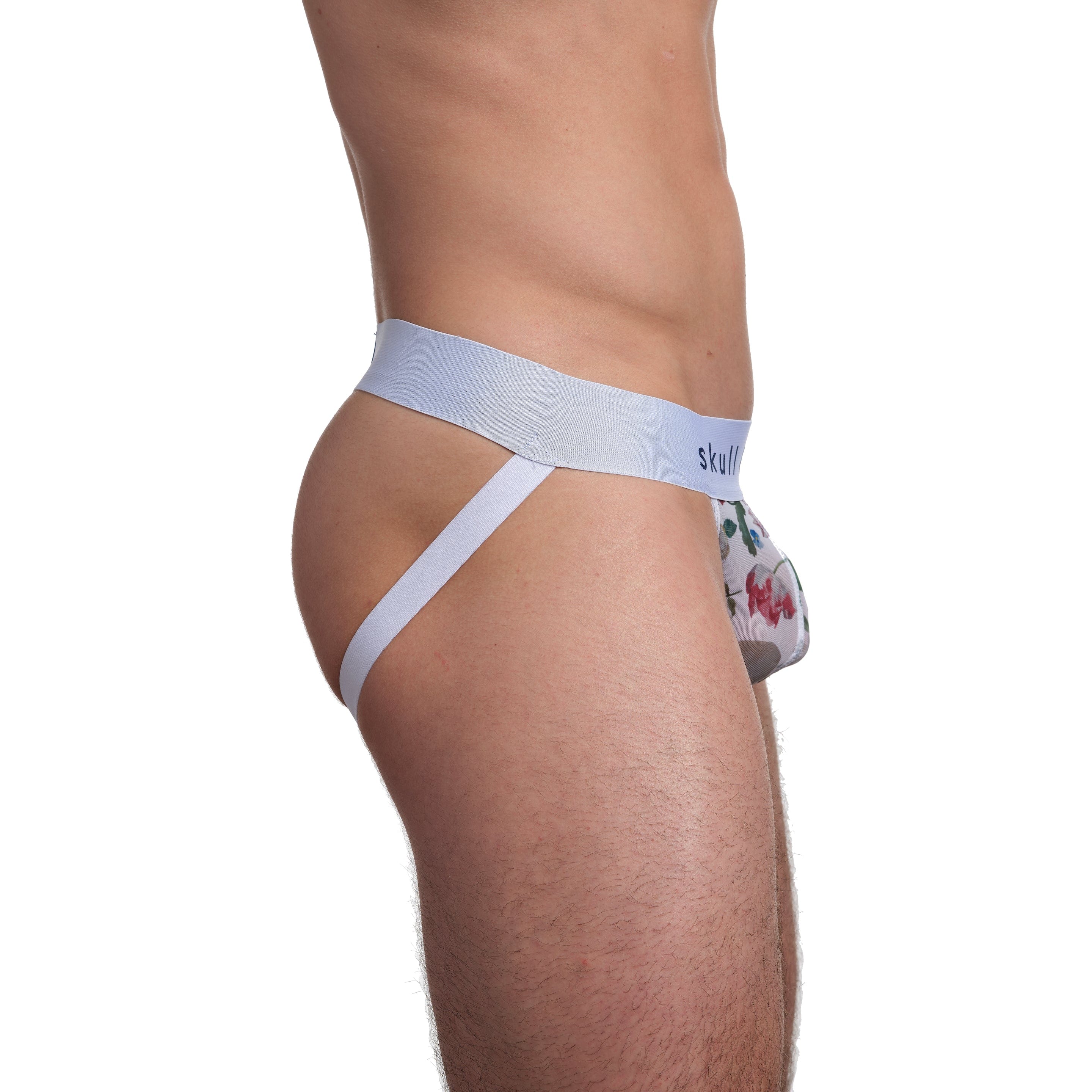 Dutch Floral Mesh Jock White - Breathable Athletic Support Underwear for Men | Comfortable Workout & Sports Performance | Ideal for Running, Gym & Active Lifestyle