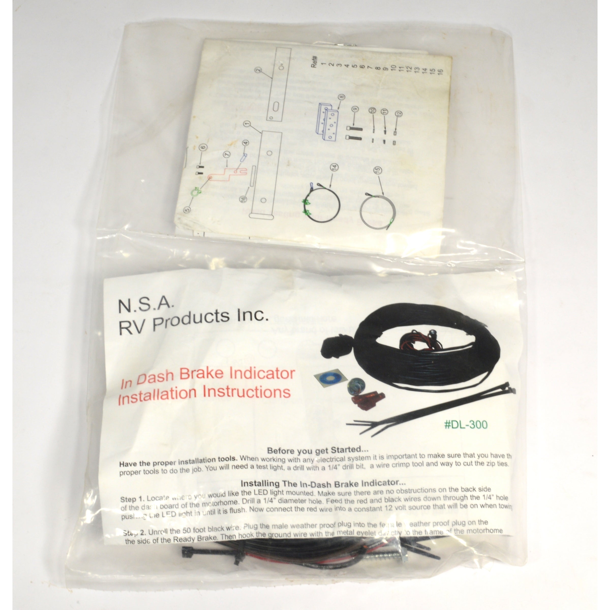 NSA RV Products DL 300 In-Dash Brake Indicator Light - Used Like New with Instruction Manual | Perfect for RV, Trailer & Truck Safety Systems