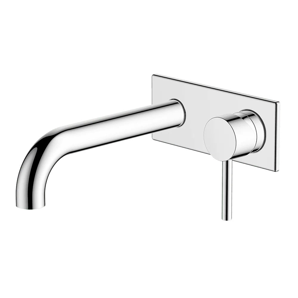 Square Chrome Wall Mounted Bath/Basin Spout - Abey Lucia 3SBC 2WS - Modern Faucet for Bathroom Sink & Bathtub | Perfect for Home Renovation & Luxury Spa Style