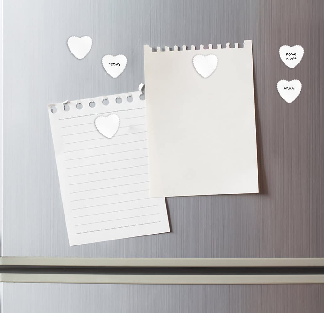 Flexible Dry Erase Magnetic Shelf Labels - 10 Pack Heart Shaped White 2