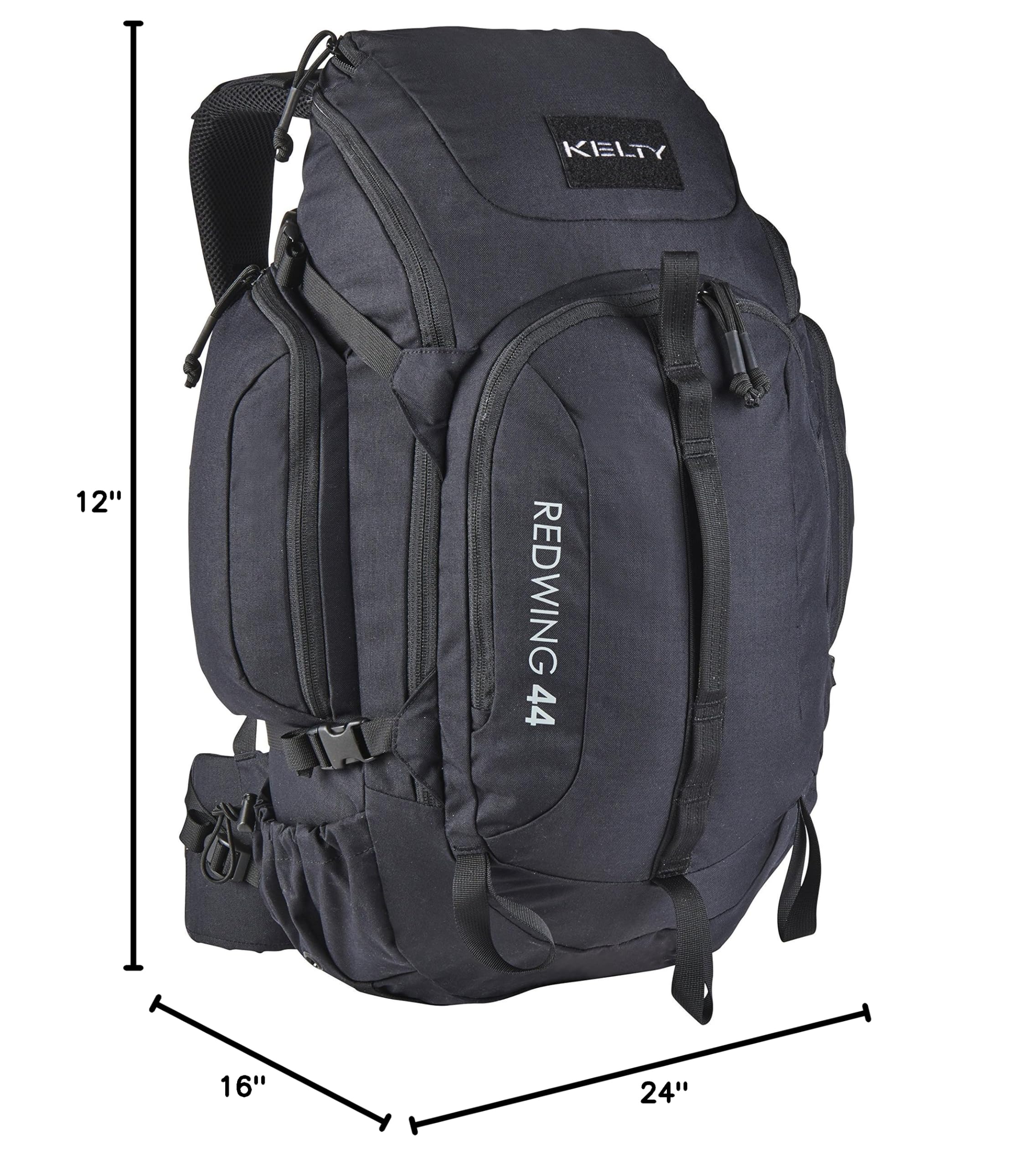 Kelty Redwing 44 Tactical Backpack - Durable Hiking & Travel Backpack for Men & Women - Black Military Style Rucksack - Perfect for Outdoor Adventures, Camping & Daily Commute