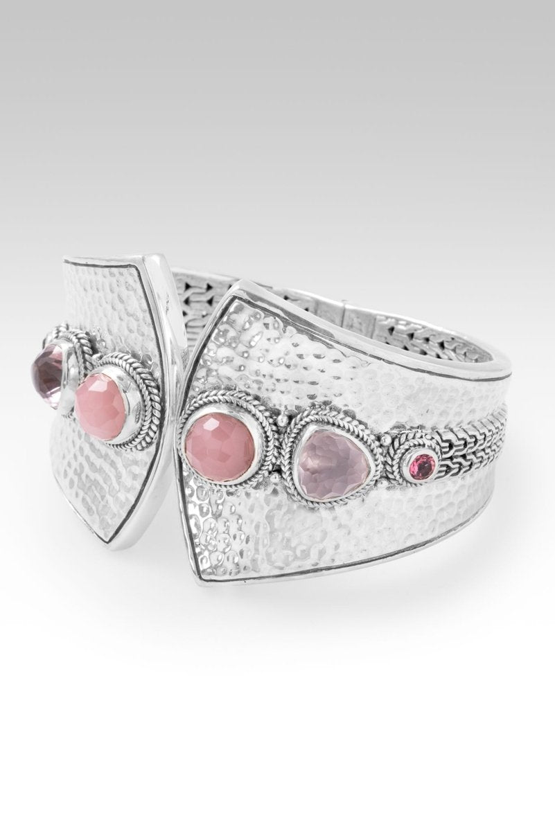Choose Love Bangle Bracelet™ - Ballet Blush Quartz, Rose Quartz & Pale Plum™ Mystic Topaz - Perfect for Valentine's Gifts, Anniversary Presents & Spiritual Healing Jewelry