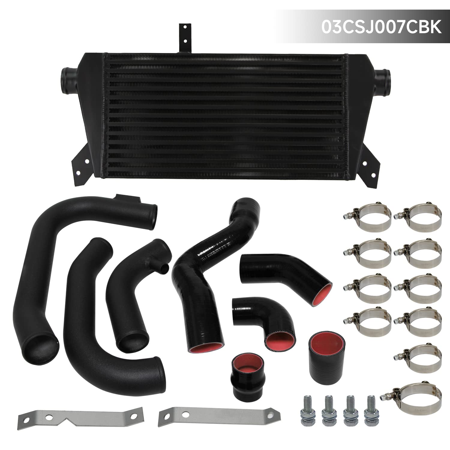 High-Performance Front Mount Intercooler & Pipe Kit for Audi A4 1.8T Turbo B6 Quattro (2002-2006) - Black | Boost Cooling Efficiency for Street Racing & Performance Tuning