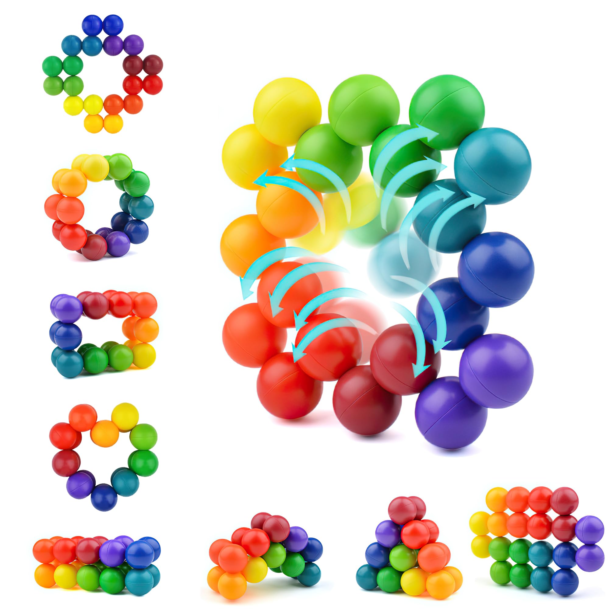 8Pcs Sensory Fidget Toys for Kids with Autism & ADHD - Stress Relief Toys for Adults & Toddlers - Christmas Stocking Stuffers, Travel Toys & Birthday Gifts for Boys Girls Ages 3-7 (Great for Classroom, Car Rides & Anxiety Relief)