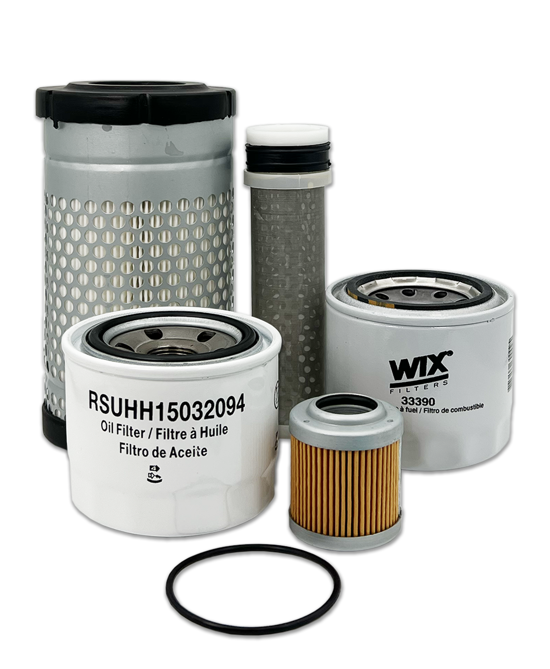 Kubota U25-3 Excavator Maintenance Filter Kit | HERO® Replacement Air, Oil & Fuel Filters | Compatible with Mini Diggers & Construction Equipment