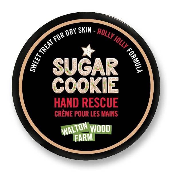 Walton Wood Hand Rescue Sugar Cookies - 4oz Natural Hand Cream for Dry Skin | Perfect for Winter Care, Gifts & Daily Moisturizing