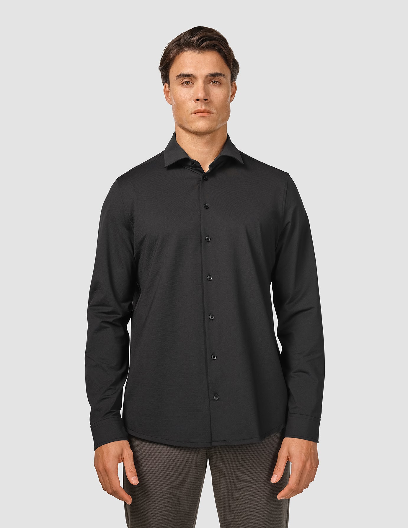 Men's Travel Shirt - Breathable Quick-Dry Black Button Down Shirt for Business Casual & Outdoor Adventures