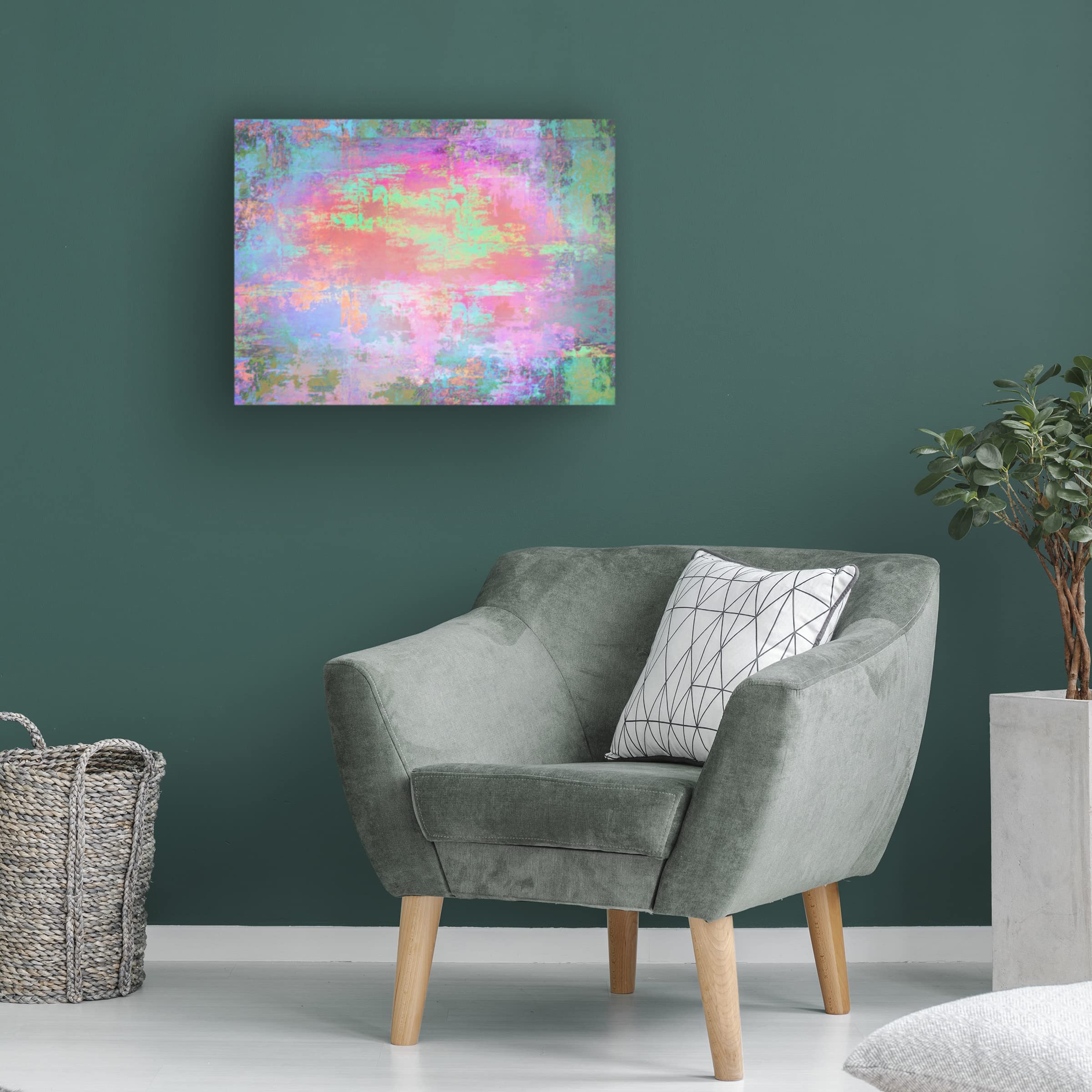 Greg Simanson 'Abstract 6' Modern Canvas Wall Art - 35x47 Inches - Handmade Contemporary Painting for Living Room, Bedroom & Office Decor