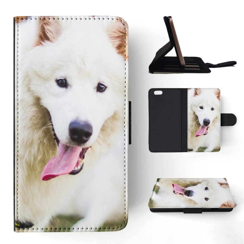 Samoyed Dog Flip Wallet Phone Case for Apple iPhone 6/6S - Cute Protective Cover with Card Slots for Daily Use & Travel
