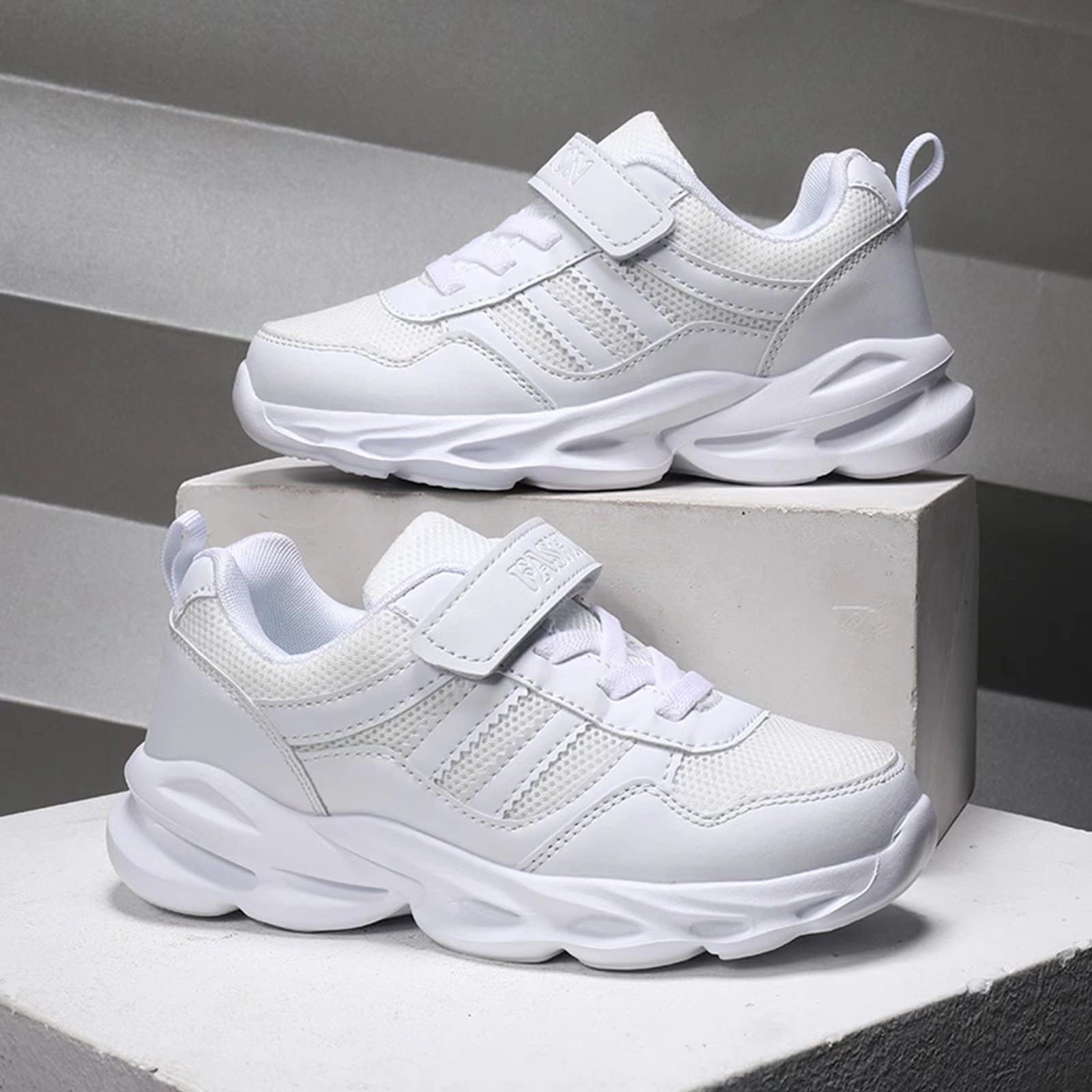 **White Kids Sneakers for Girls & Boys - Casual & Sport Tennis Shoes for Toddler, Little Kid & Big Kid - Perfect for School, Play & Everyday Wear**