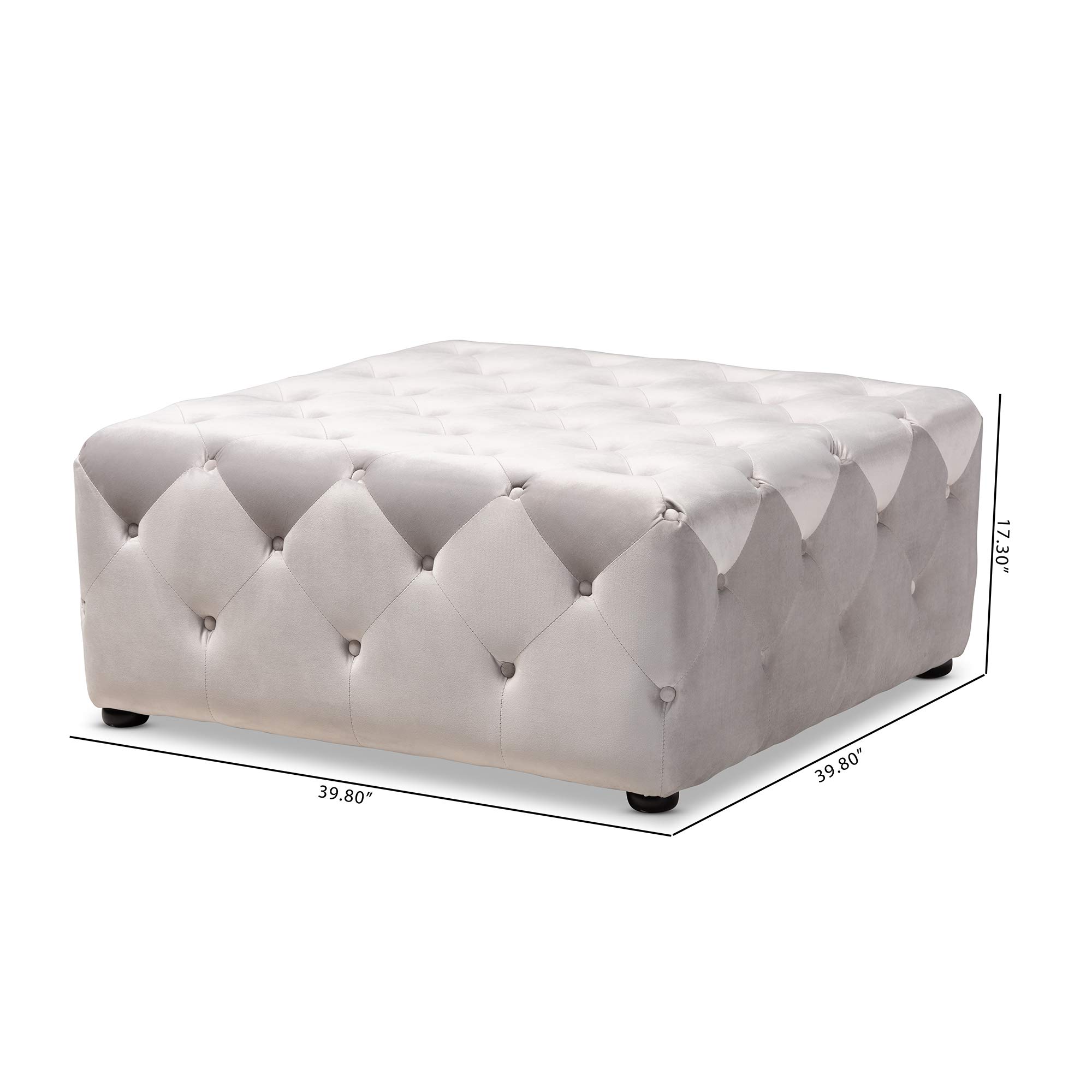 Baxton Studio Modern Slate Gray Ottoman - Versatile Footrest, Extra Seating & Storage for Living Room, Bedroom, or Office