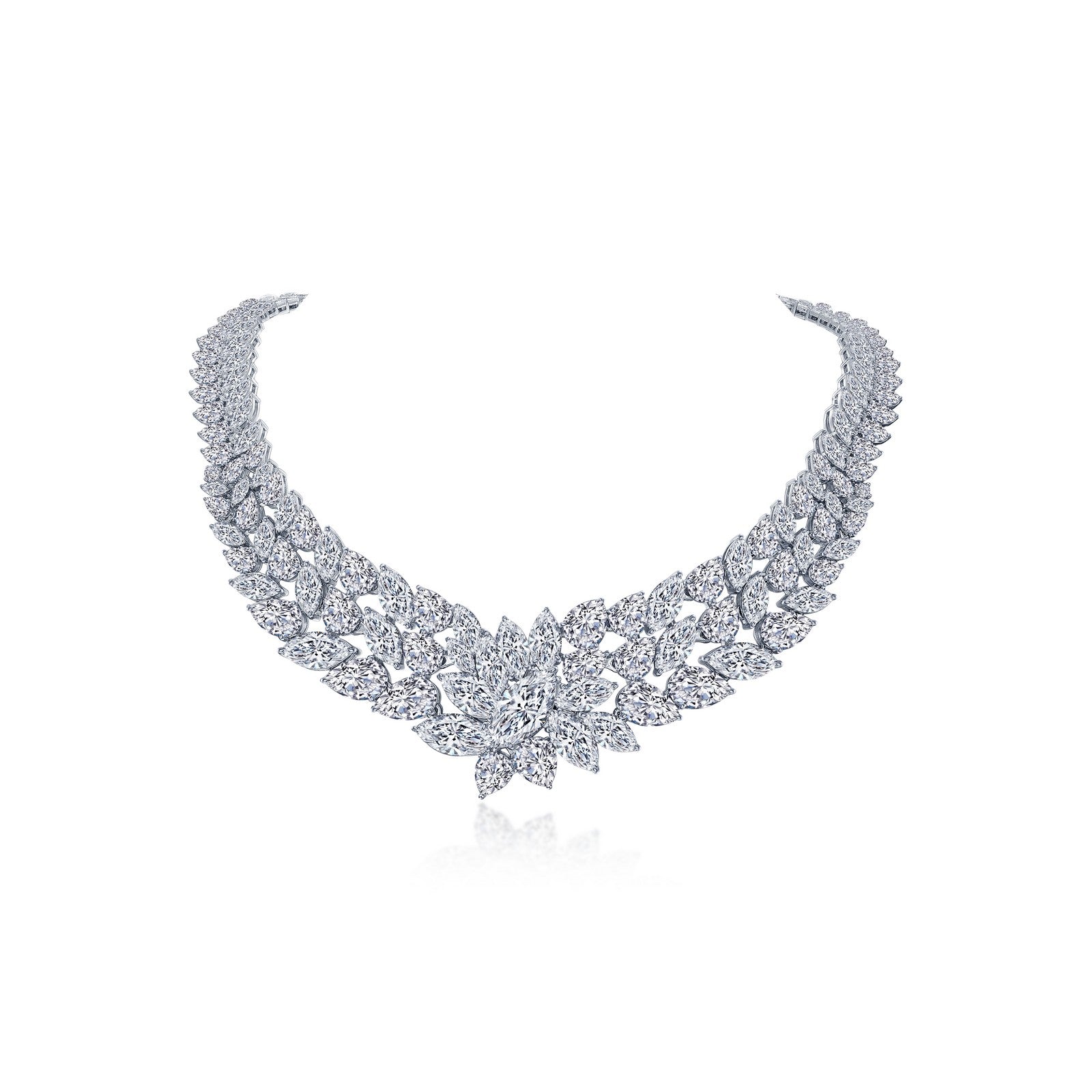 142 CTW Statement Choker Necklace for Women - Elegant Diamond Simulant Jewelry for Evening Parties, Weddings & Special Occasions