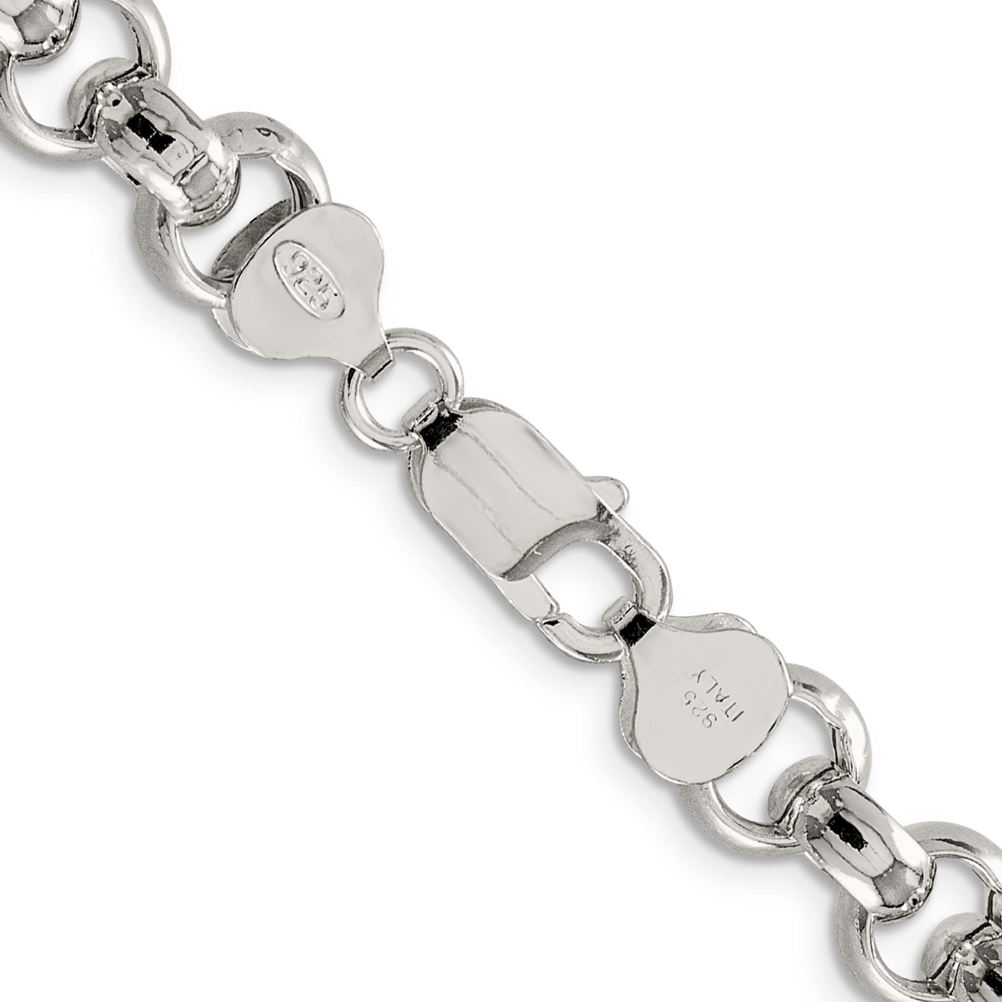 Sterling Silver 9.5mm Semi-Solid Rolo Chain Necklace for Women - Durable 925 Silver Jewelry for Everyday Wear, Layering & Gifts