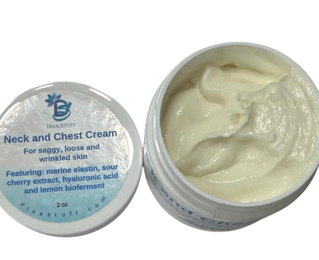 Diva Stuff Neck & Chest Firming Cream for Saggy, Loose & Wrinkled Skin - 2 fl oz Anti-Aging Moisturizer | Perfect for Night Routine & Daily Skincare