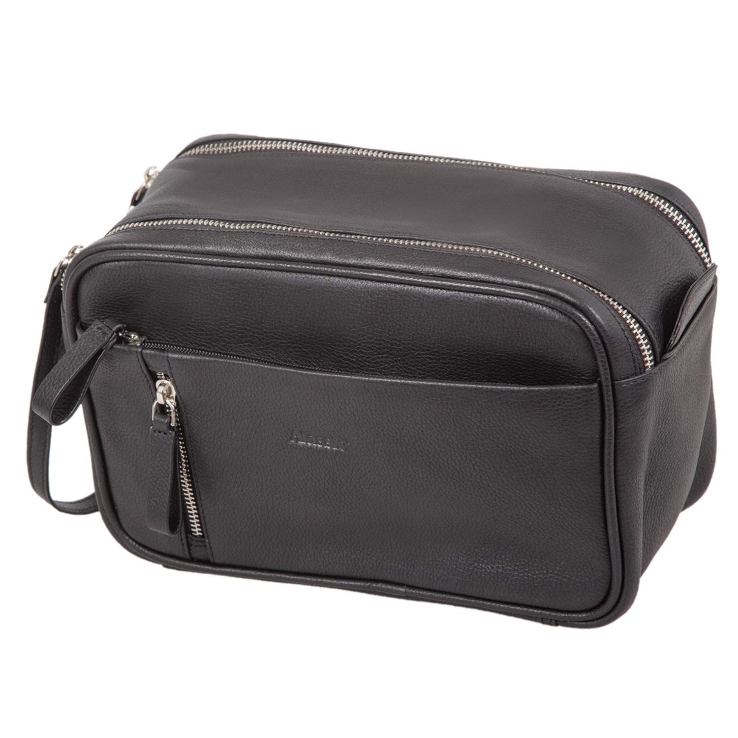 ALASSIO Women's Travel Toiletry Bag - Waterproof Cosmetic Makeup Organizer (16x24.5x12cm) - Perfect for Vacation, Gym & Weekend Getaways - Black