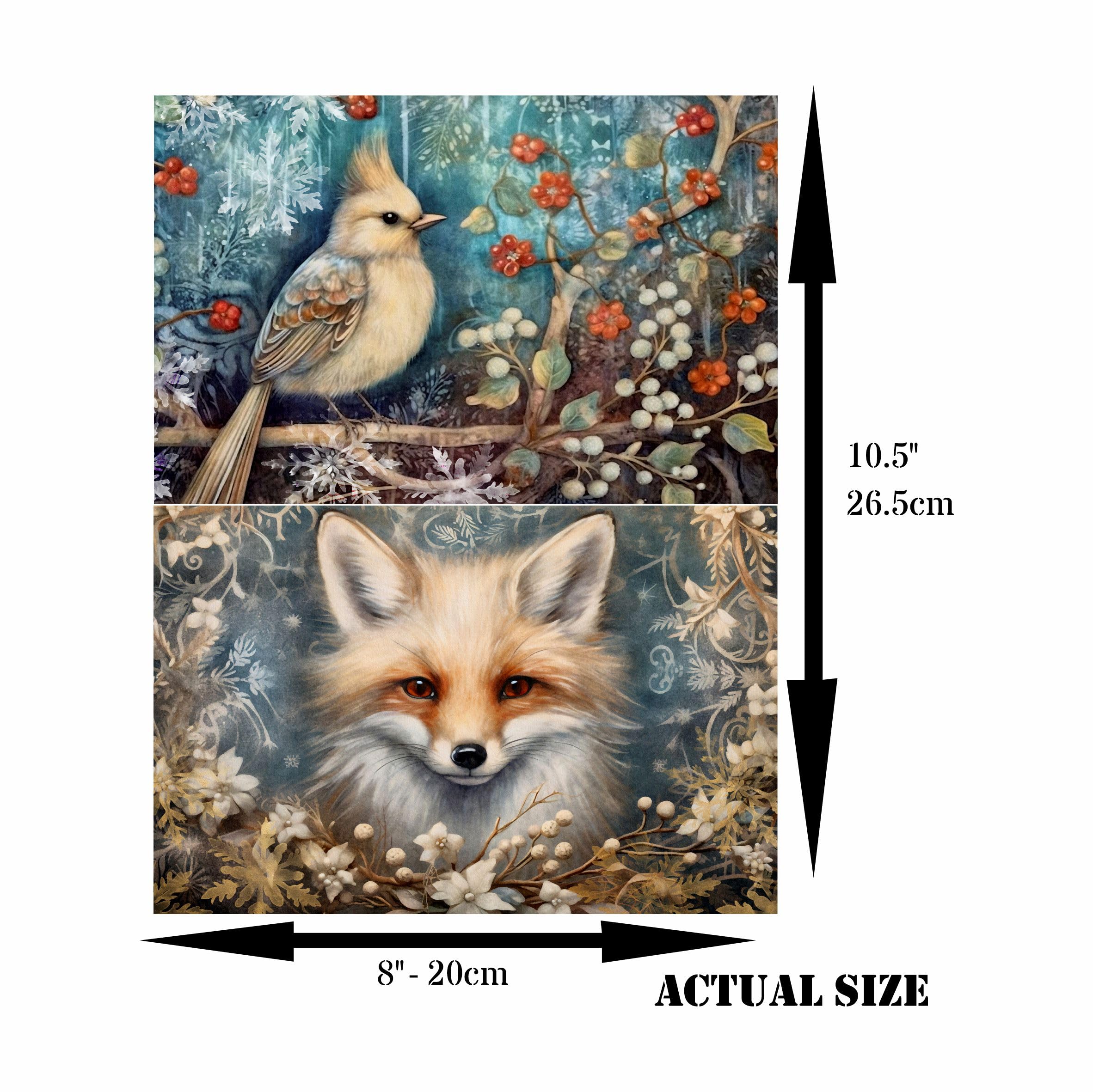 Handmade Christmas Cards - 8 x 10.5 Inch Rice Paper (6 Pack) for Decoupage, Scrapbooking & DIY Crafts | Premium Mulberry Paper | Perfect for Holiday Greetings, Gift Wrapping & Home Decor