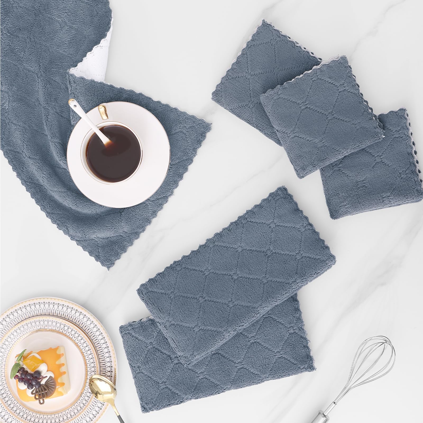 12 Pack Super Soft & Absorbent Kitchen Dish Towels (10