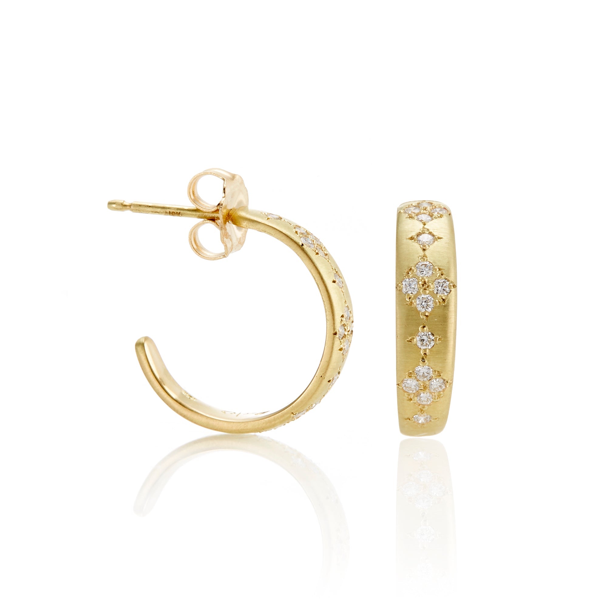 Memories Diamond Hoop Earrings - 14K Gold Plated Cubic Zirconia Stud Earrings for Women | Perfect for Weddings, Parties & Everyday Elegance