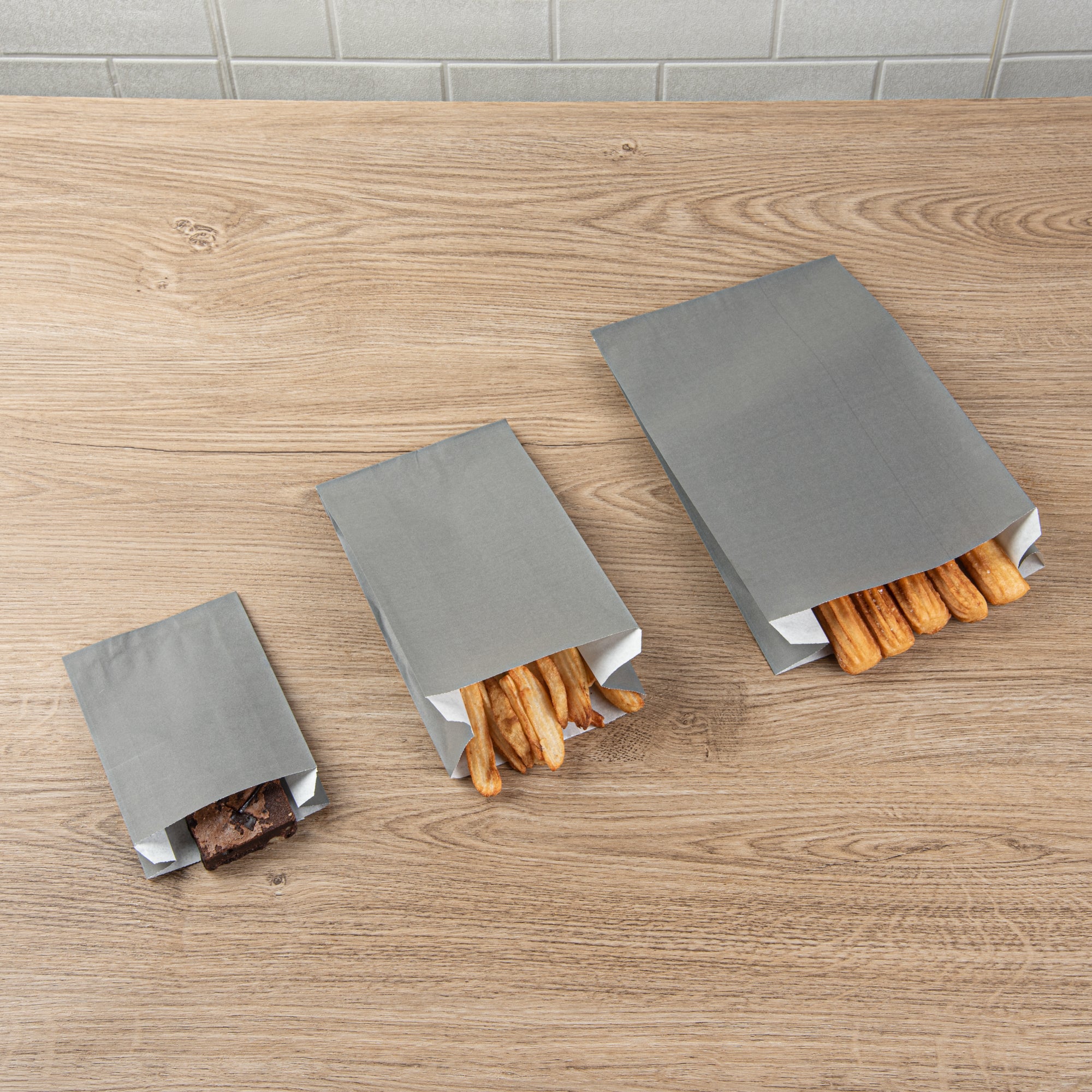 Premium Gray Paper French Fry & Snack Bags 4.25