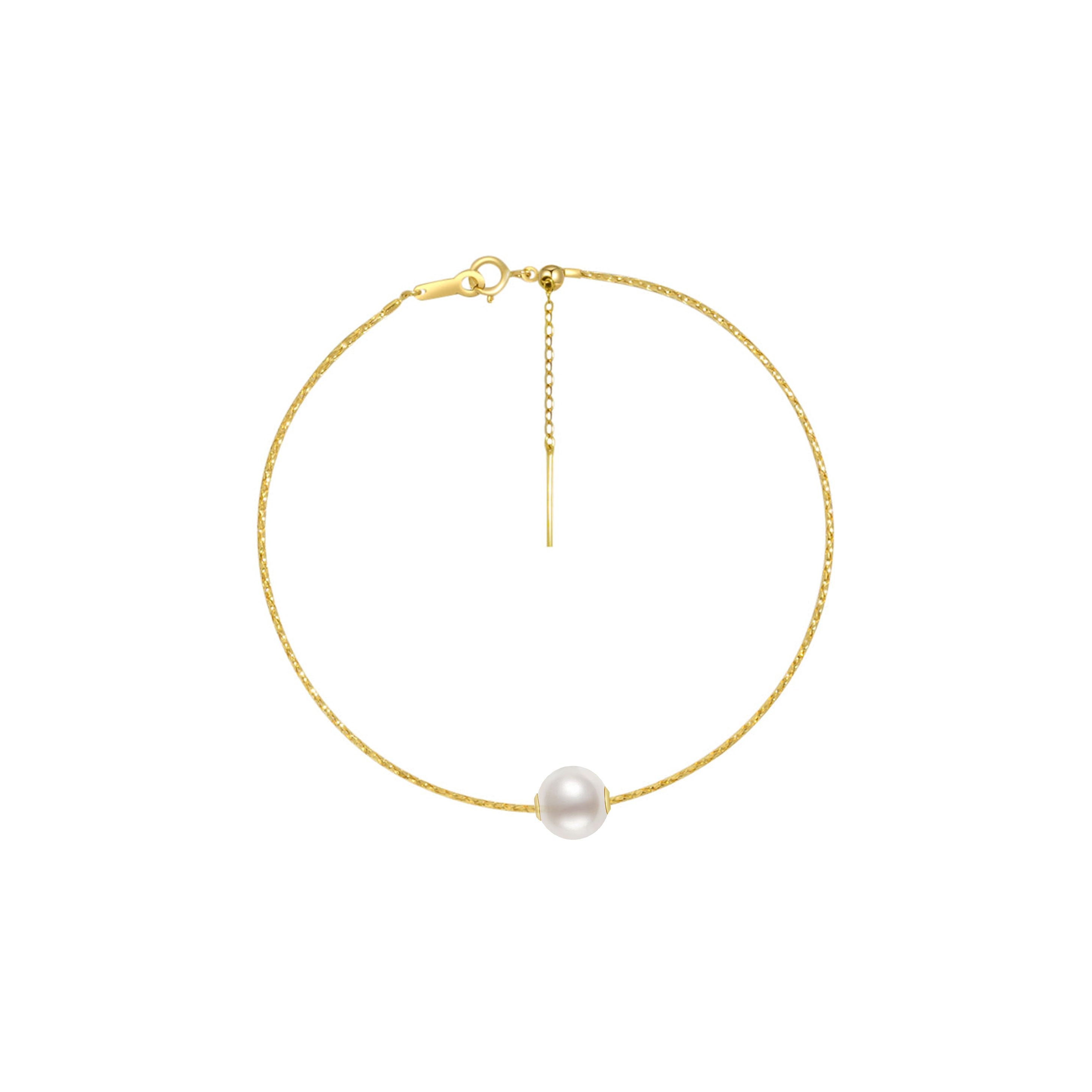 18K Gold Adjustable 7.5-8MM Akoya Pearl Bracelet KB00007 | Elegant Pearl Jewelry for Women, Perfect Gift for Anniversary, Wedding & Special Occasions