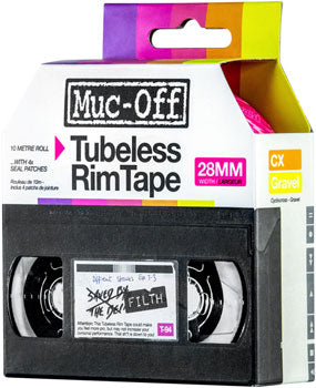 Muc Off 28mm Bike Rim Tape 10m Roll - Durable Wheel Protection for Road & Mountain Bikes - Perfect for Tubeless Setup & Tire Repair