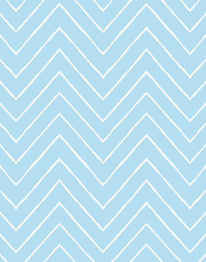 Frances Chevron Wallpaper by Wallshoppe - Baby Blue Geometric Peel & Stick Wallpaper for Nursery, Bedroom, or Home Office Decor