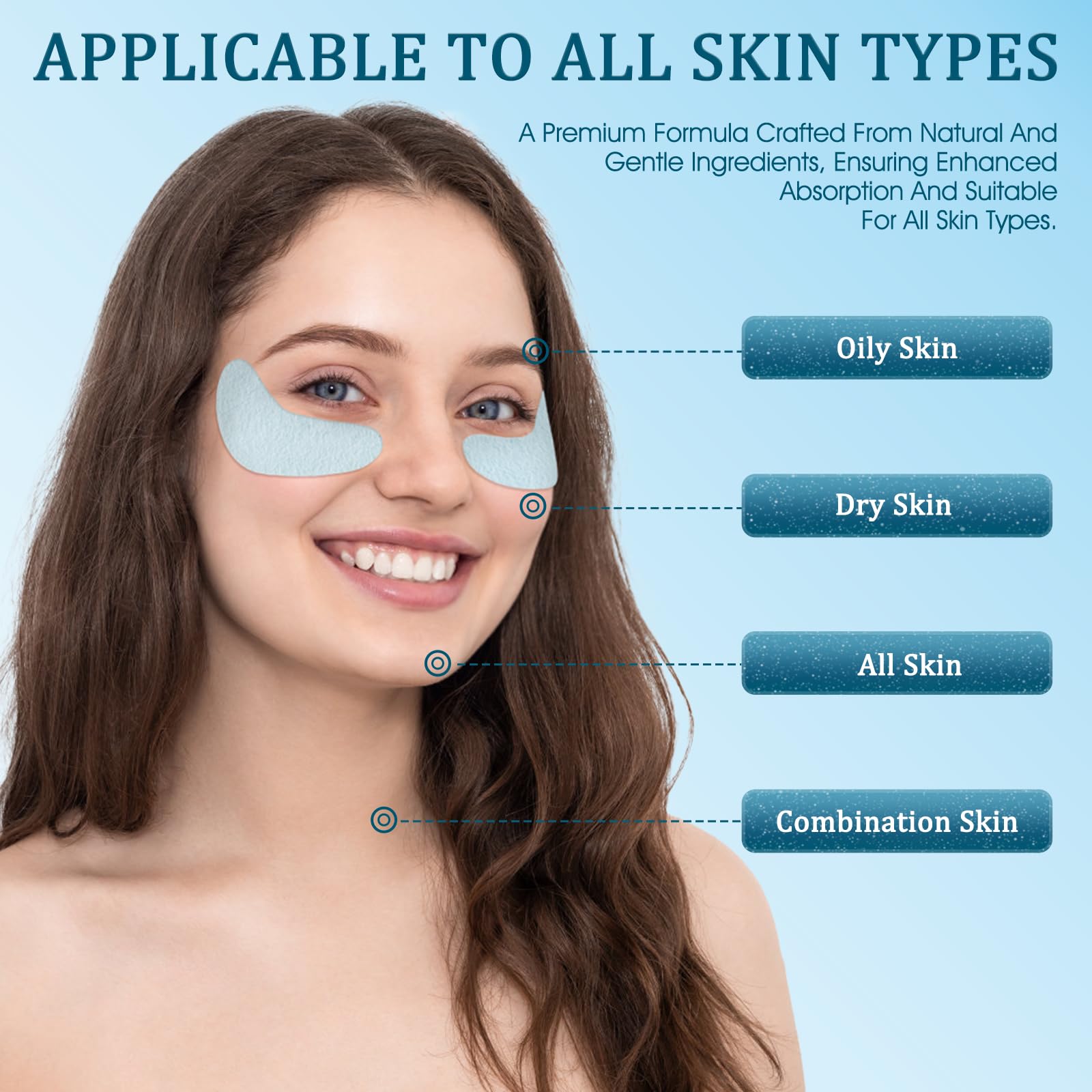 Under Eye Patches for Wrinkles & Dark Circles - Hydrating Eye Gel Masks with Hyaluronic Acid & Collagen | Puffy Eyes, Fine Lines & Eye Bags Treatment | 15 Pairs | Perfect for Night Routine & Travel Skincare