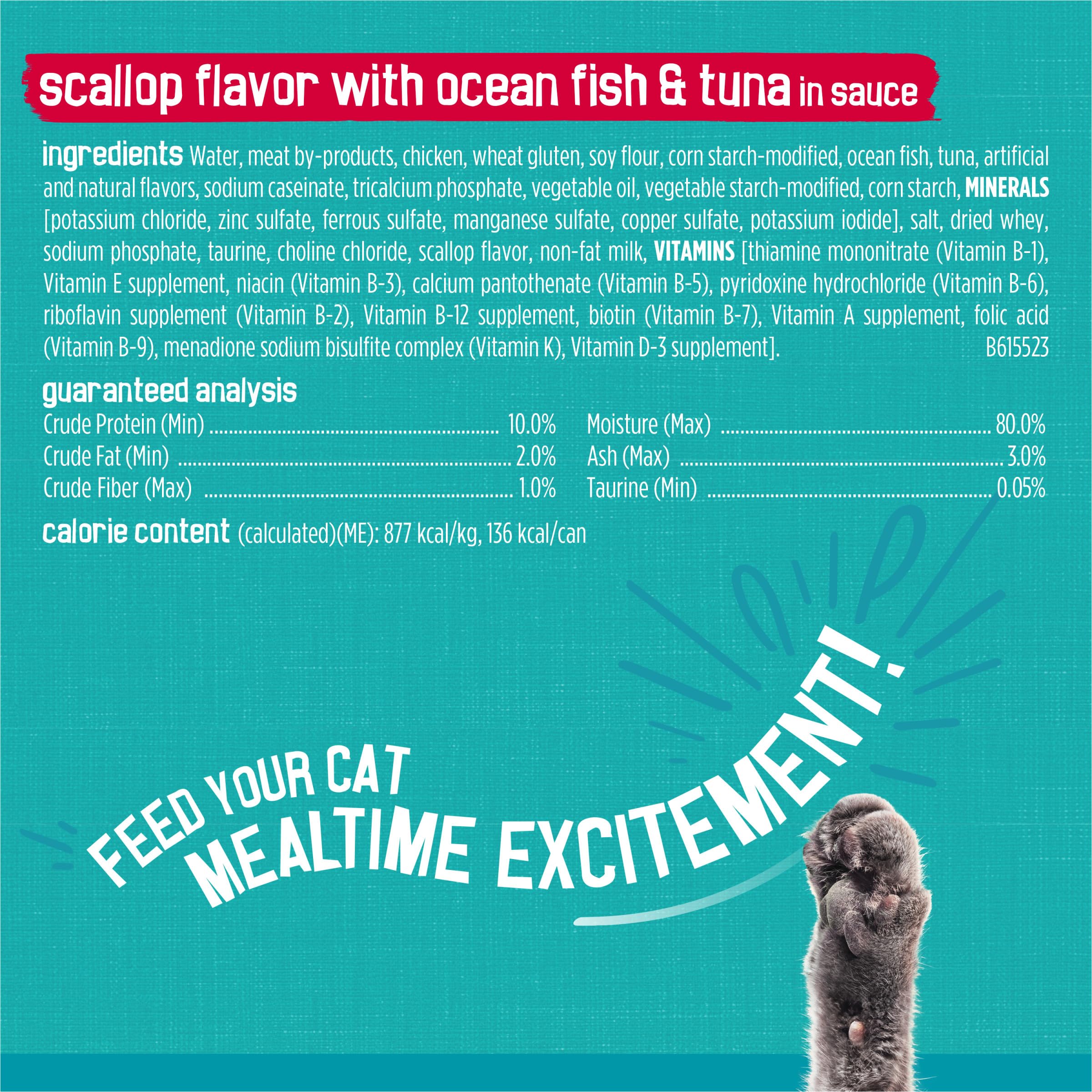 Purina Friskies Wet Cat Food Variety Pack - 12 Cans (5.5 oz Each) | Ocean Fish, Tuna, Chicken & Turkey Prime Filets | High Protein Cat Food for Adult Cats | Perfect for Mealtime, Travel & Picky Eaters