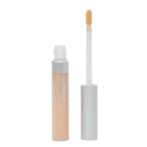 Canmake Cover & Stretch Concealer UV 7.5g - 01 Light Beige | Long-Lasting Full Coverage Concealer with SPF for Dark Circles & Blemishes | Perfect for Everyday Makeup & Touch-Ups