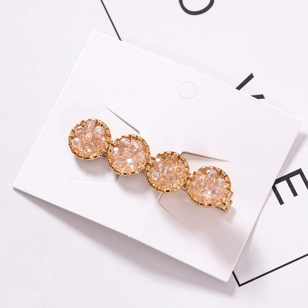 Minkissy 5Pcs Crystal Hair Clips - Glitter Sparkly Round Bobby Pins for Women, Elegant Hair Accessories for Wedding, Party & Everyday Use