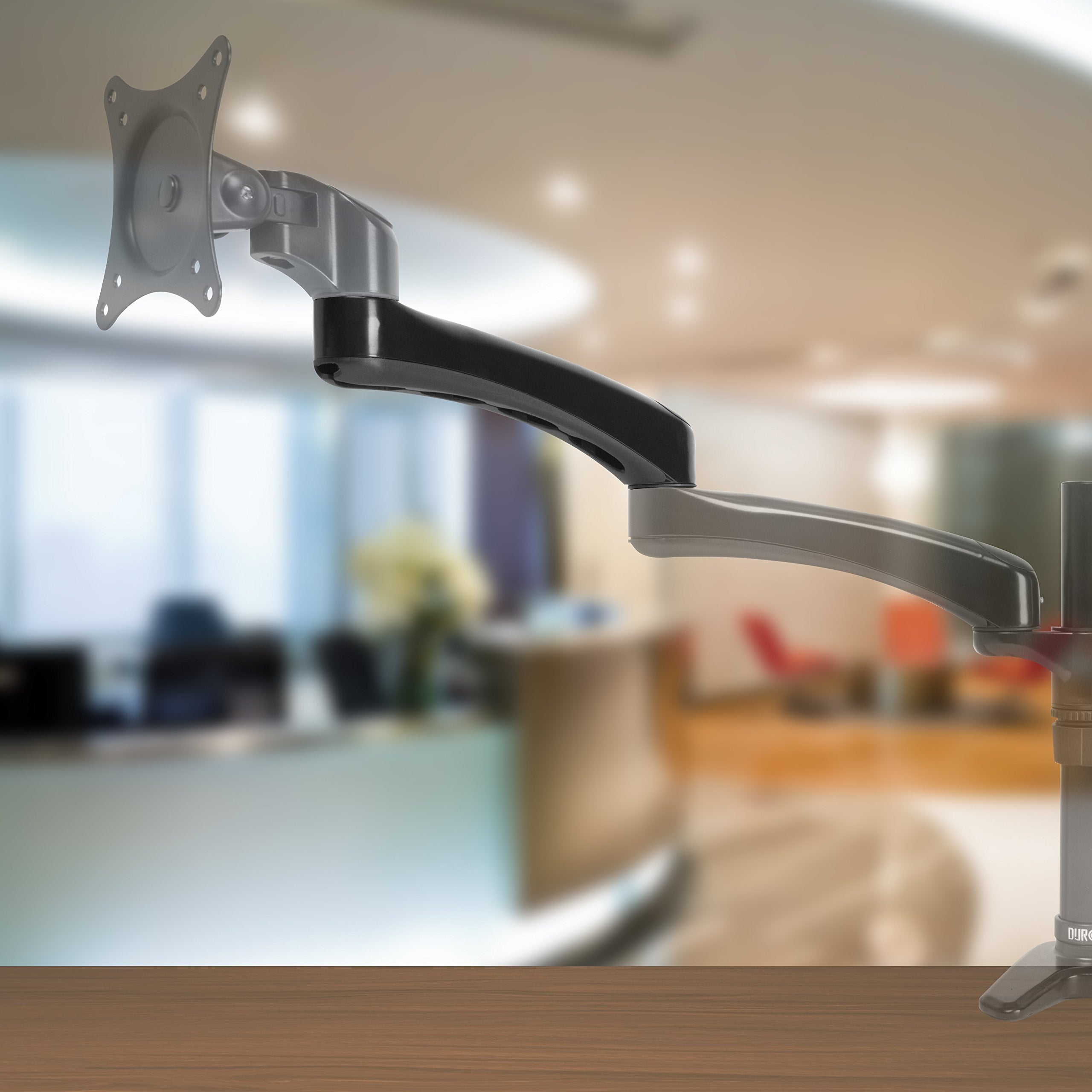 Duronic DM45 DM55 Single Monitor Arm - Aluminum Black | Compatible with Duronic DM451, DM452, DM453, DM454 Desk Mounts | Ergonomic Adjustable Monitor Stand for Home & Office Workspace