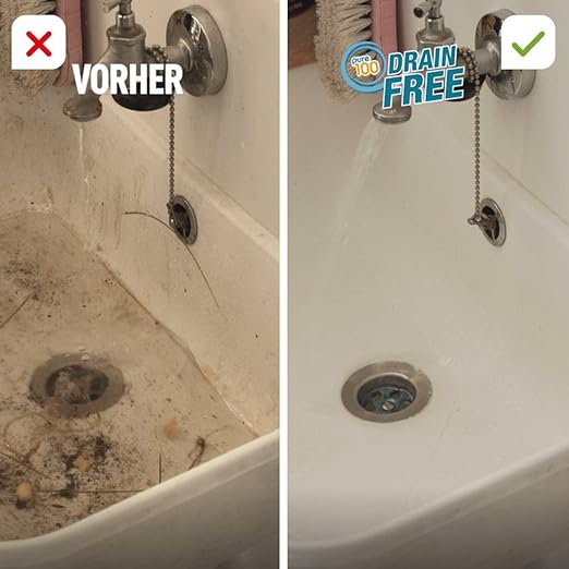Pure100 Drain Free - Powerful Cleaning Foam for Kitchen Sink, Bathroom & Shower | Deep Cleans & Prevents Clogs | Safe for Pipes & Septic Systems