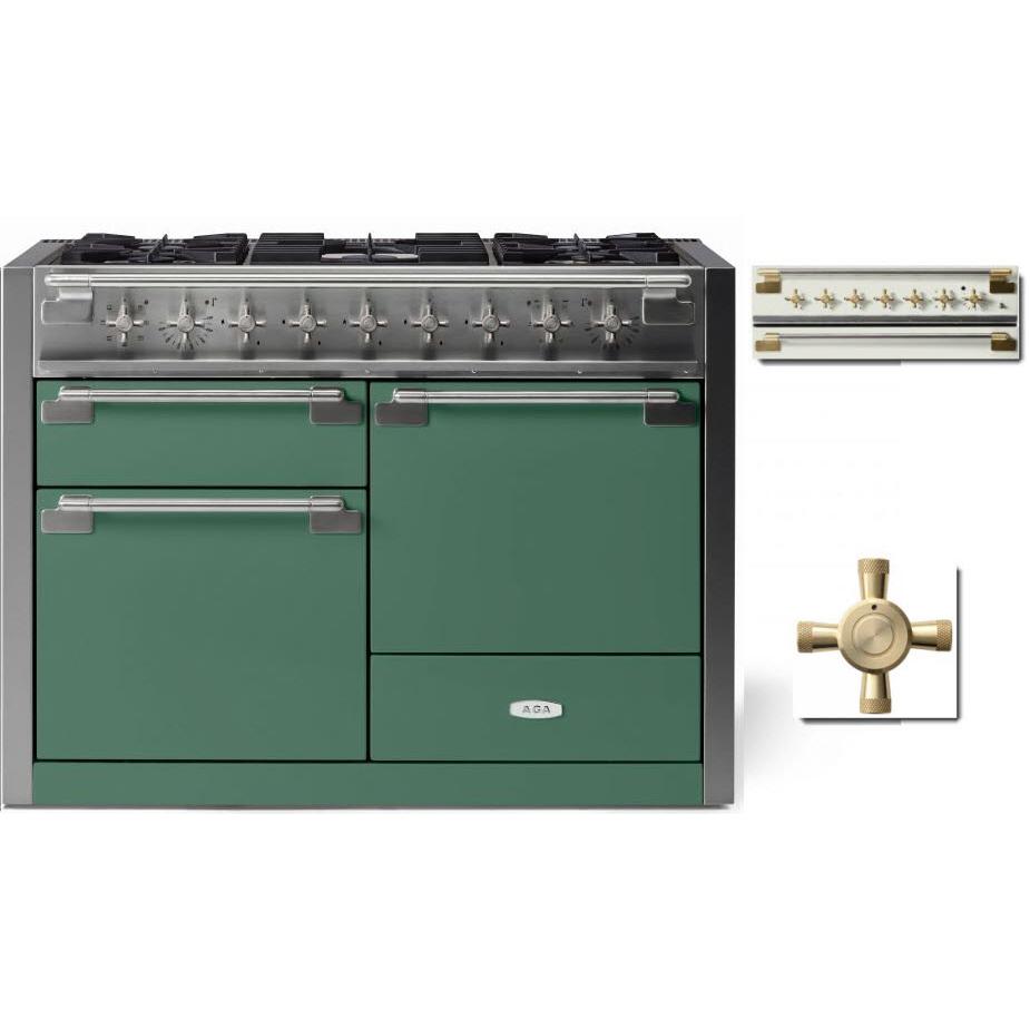 AGA 48 Inch Elise Dual Fuel Range with True European Convection - Professional Gas & Electric Stove for Home Kitchen - Perfect for Baking, Roasting, and Gourmet Cooking (Model AEL481DFABMG)