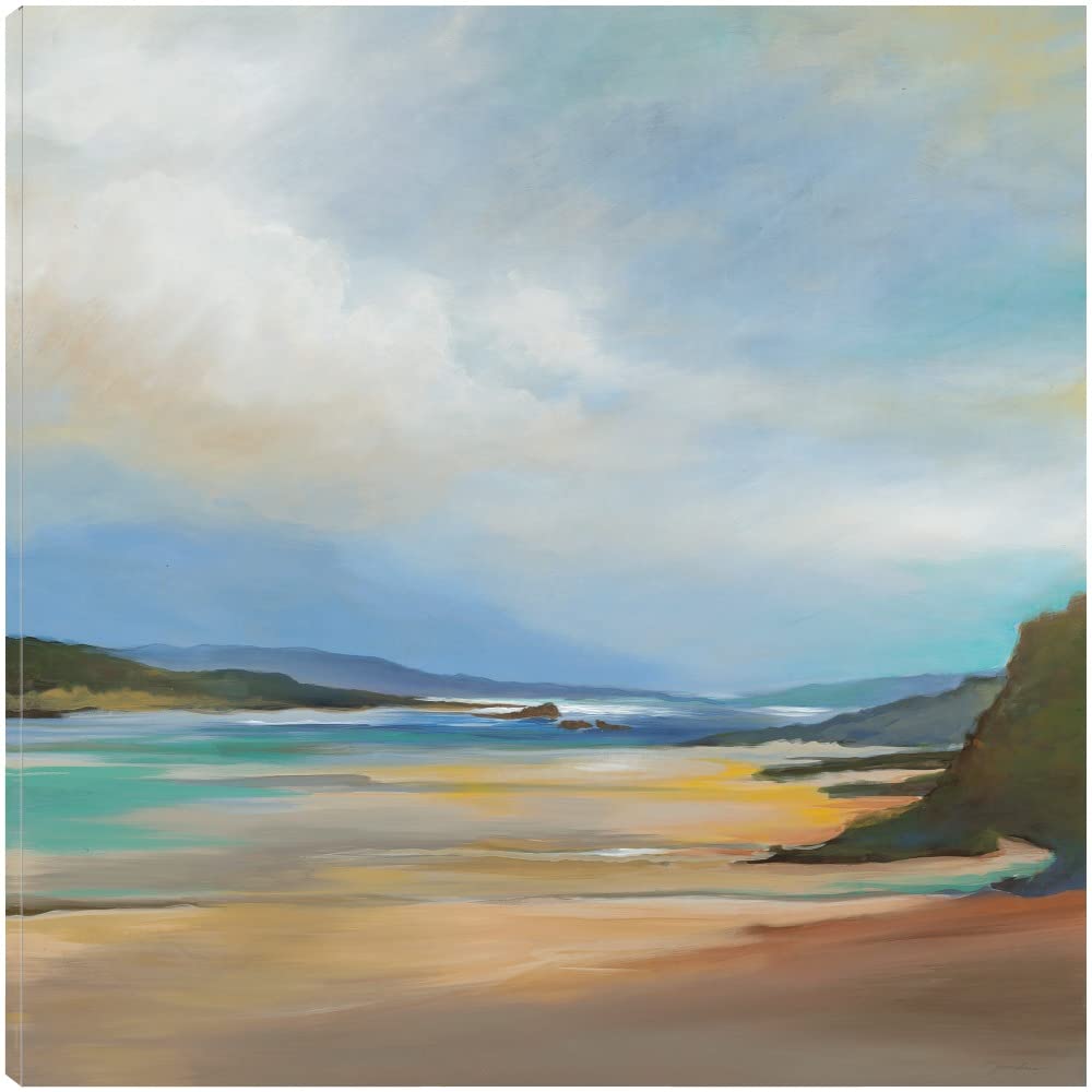 Paradise Cove Fine Art Canvas Print by Liz Jardine - 22x22 Inch Wall Art for Living Room, Bedroom, Office Decor - Ready to Hang Coastal Landscape Painting - Perfect for Home, Beach House & Vacation Rental Decor
