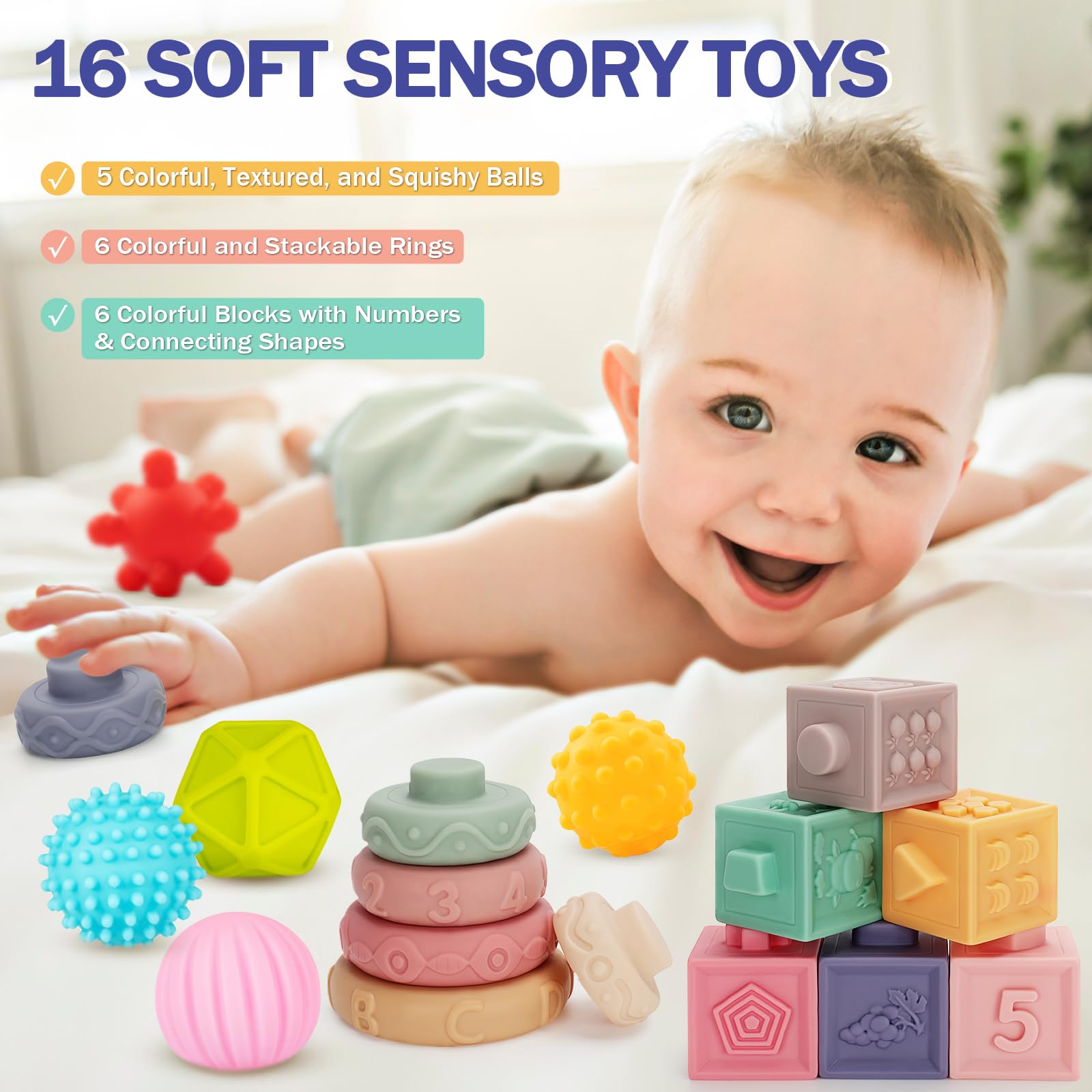 Montessori Baby Toys 6-12 Months - 5-in-1 Learning Set for Toddlers | Playtime & Travel Essentials