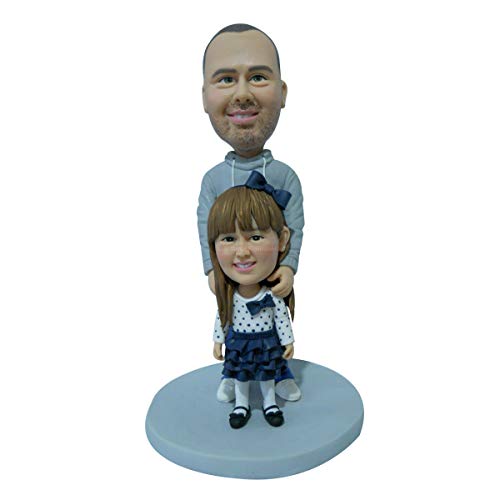 Custom Father and Daughter Figurine - Unique Handmade Mini Statue, Personalized Birthday Gift for Daughter, Creative Keepsake Souvenir - Perfect for Father's Day, Christmas, and Family Home Decor