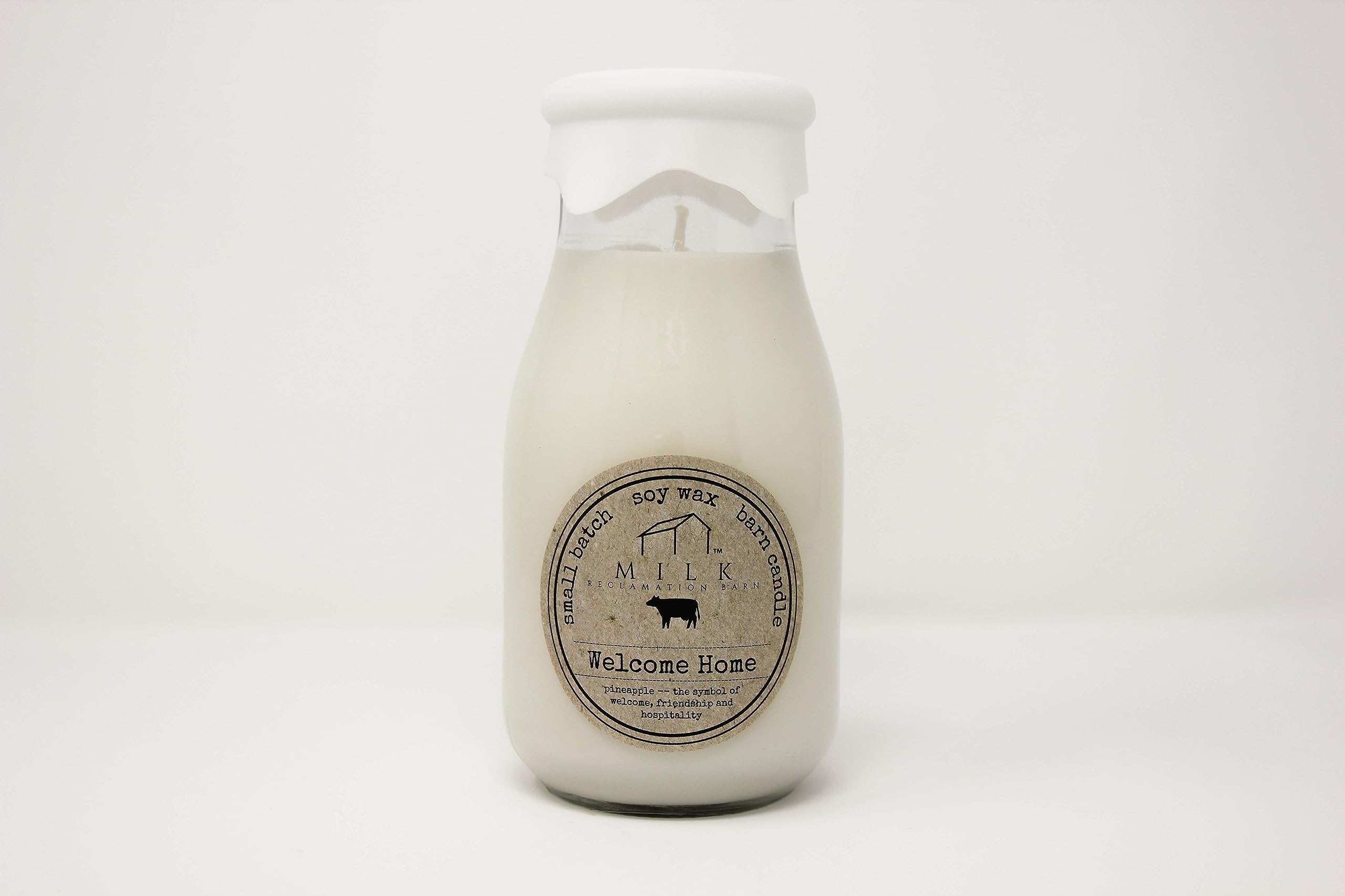 Welcome Home Scented Milk Bottle Candle - 12.5oz Soy Wax Candle for Home Decor, Gift & Relaxation - Perfect for Living Room, Bedroom and Bathroom Aromatherapy