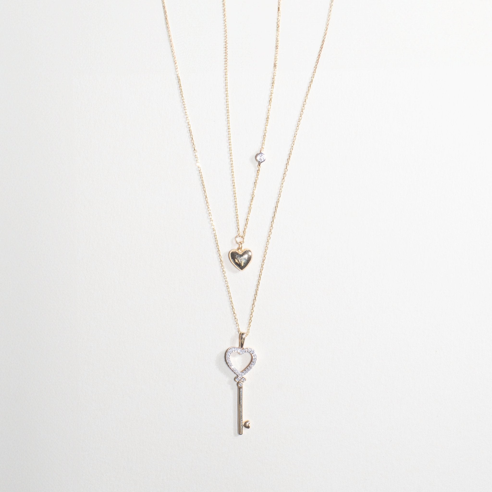 14K Solid Yellow Gold Bubble Heart & Diamond Pendant Necklace - Elegant Jewelry Gift for Women, Perfect for Valentine's Day, Anniversary & Special Occasions