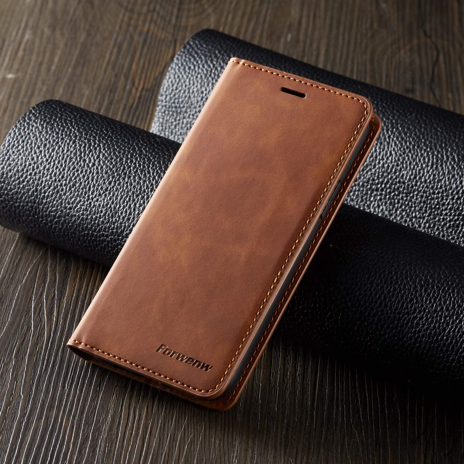 Premium PU Leather Flip Folio Case for iPhone 11 Pro Max - Shockproof Wallet Cover with Kickstand, Card Slot & Hidden Magnetic Closure | 6.5 Inch Protective Case | Perfect for Work, Travel & Everyday Use (Brown)