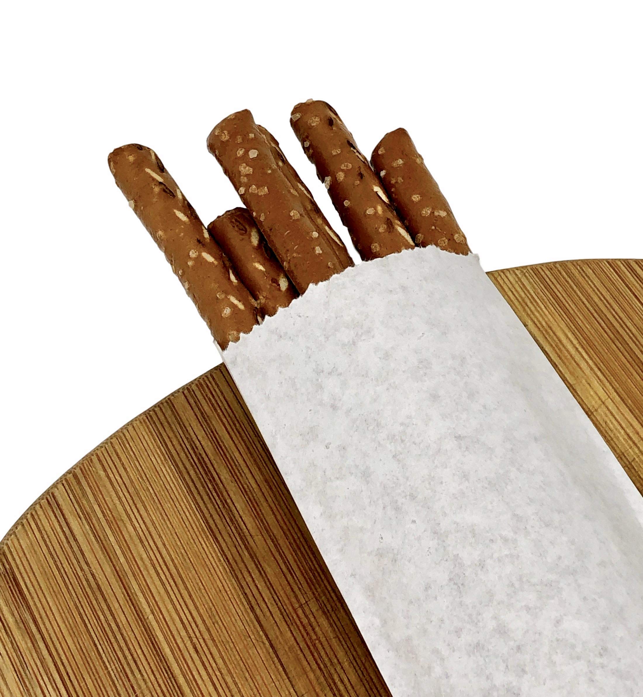 Premium Kraft Churro Bags with Sealing Stickers - 125 Pack for Pretzel Rods, Bakery Treats & Silverware | Includes Labeling Stickers | Made in USA | Perfect for Party Favors, Wedding Treats & Small Business Packaging