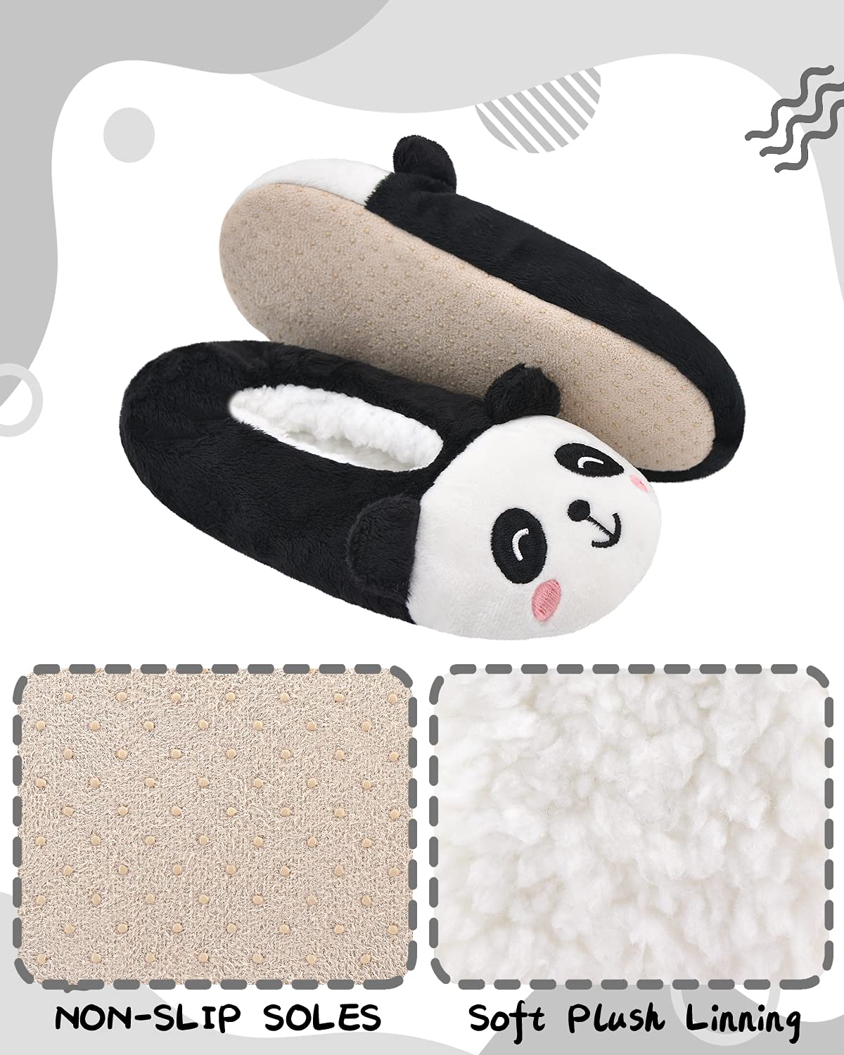 DICUIRD Kids Animal Slipper Socks - Cozy Fleece Cartoon Indoor Slippers for Boys & Girls, Warm Fuzzy Bedroom Shoes for Winter - Perfect for Home, Playtime & Sleepovers